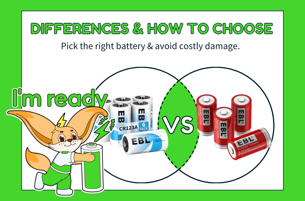 CR123A VS RCR123A Batteries: Differences & How to Choose