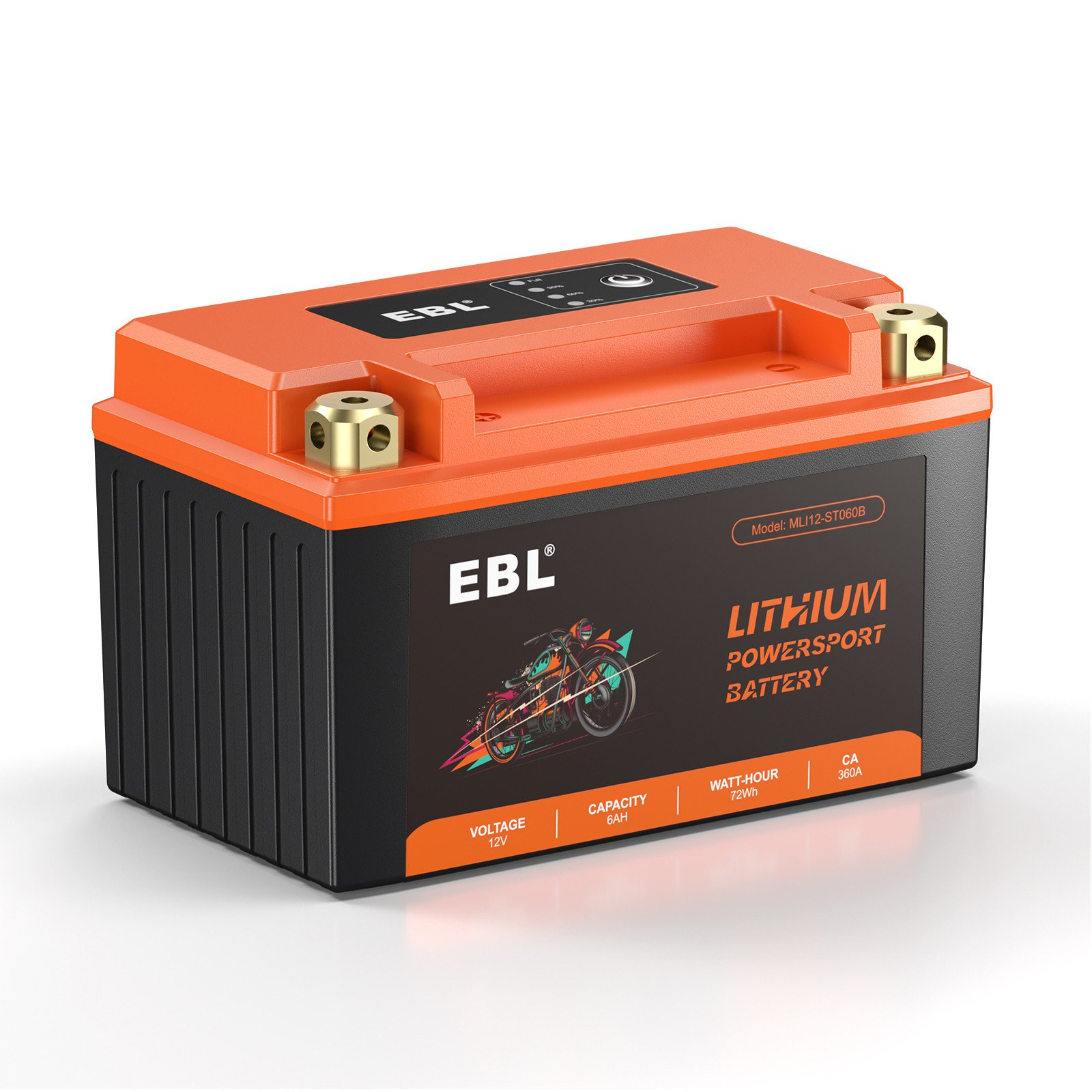 EBL Lifepo4 12V 6Ah Motorcycle Starter Battery 180 CCA 360CA for Motocross UTV ATV Snowmobile Jet Ski Dirt Bike Battery for YTX7A-BS