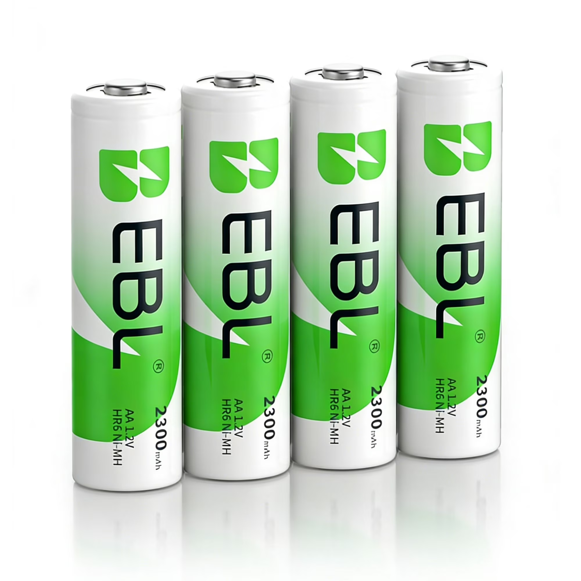 EBL 4 Pack Aa Rechargeable Batteries 2300mAh High Capacity AA Batteries NiMH Double A Battery 1.2V