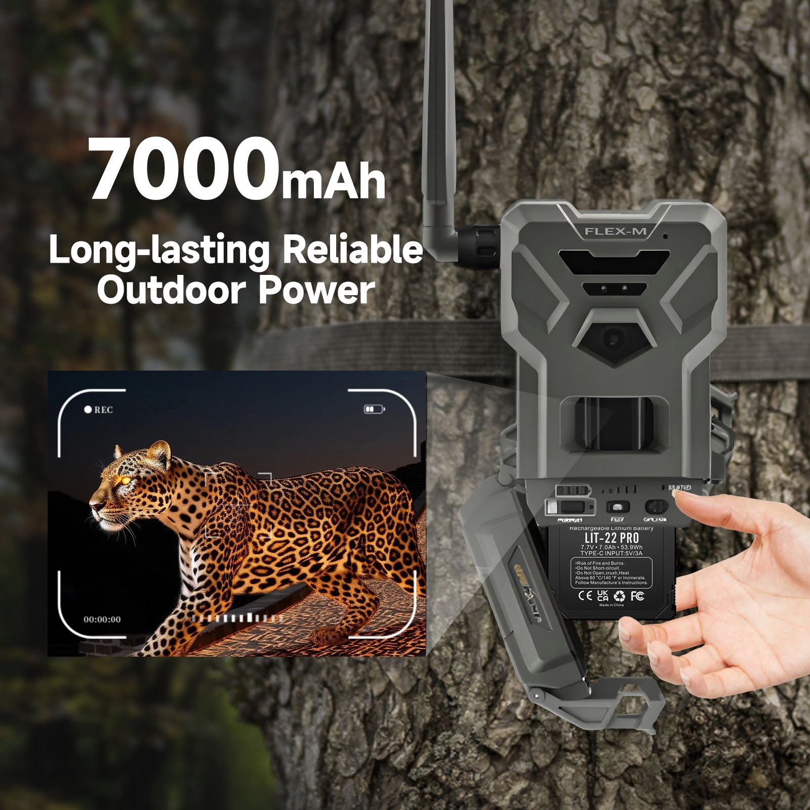 2-Pack 7000mAh Rechargeable Battery Pack for SPYPOINT LIT-22 Trail Cameras, USB-C Charging