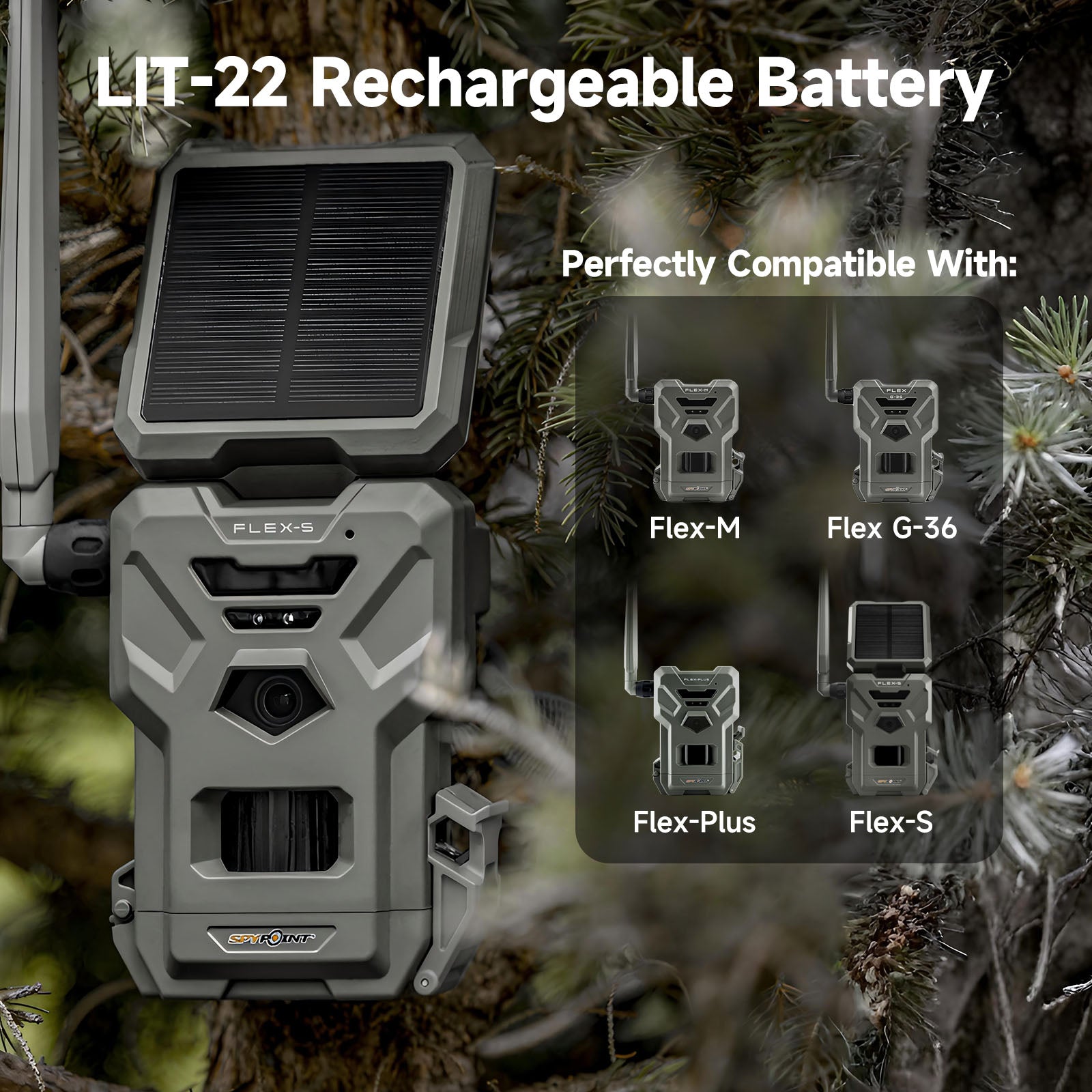 2-Pack 7000mAh Rechargeable Battery Pack for SPYPOINT LIT-22 Trail Cameras, USB-C Charging
