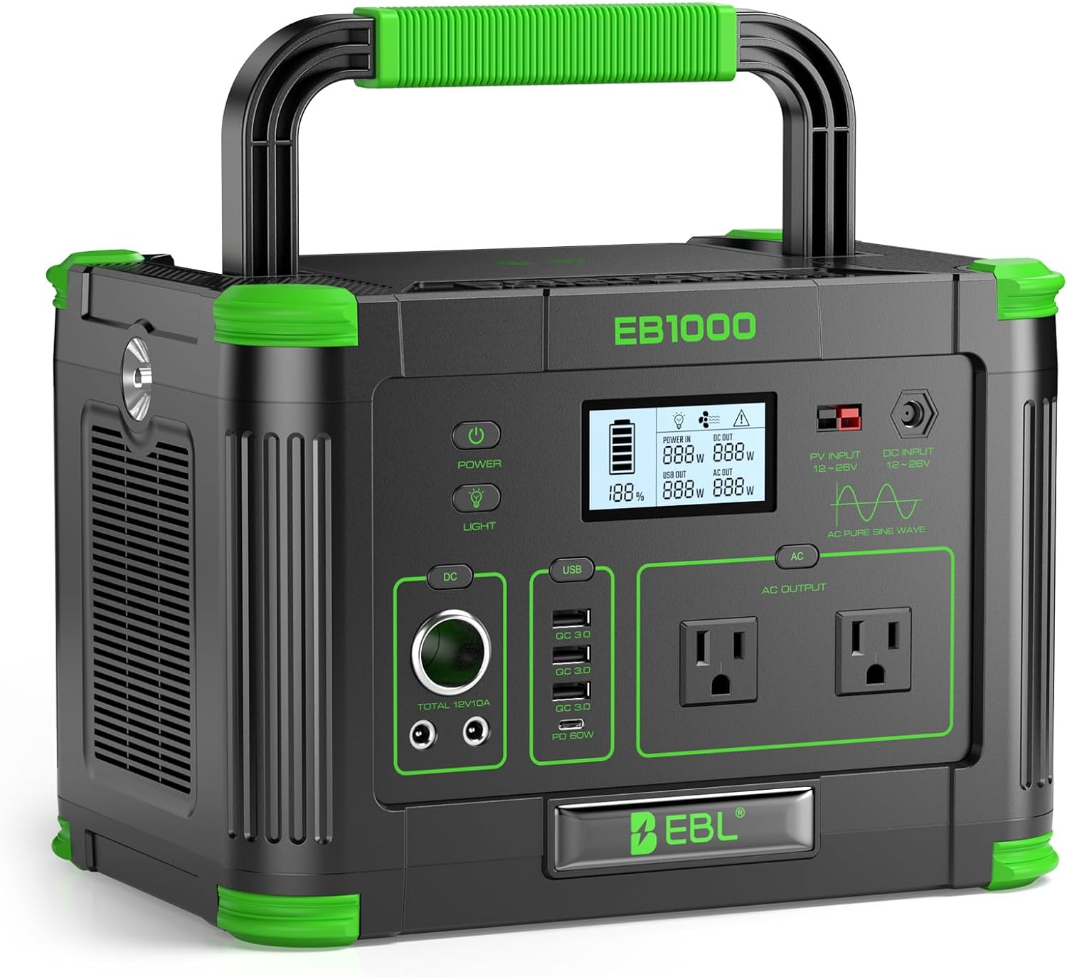 EBL ポータブル電源 1000W 999Wh/270000mAh EBL 1000W Portable Power Station 999Wh | Solar Generator for