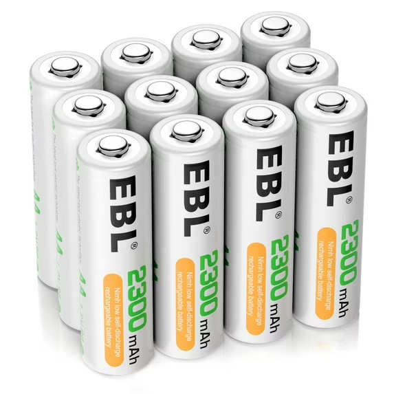 Pilas AA recargables EBL de 2300 mAh NiMH precargadas, paquete de 12