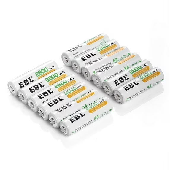 Paquete de 12 pilas recargables EBL AA NiMH de 2800 mAh