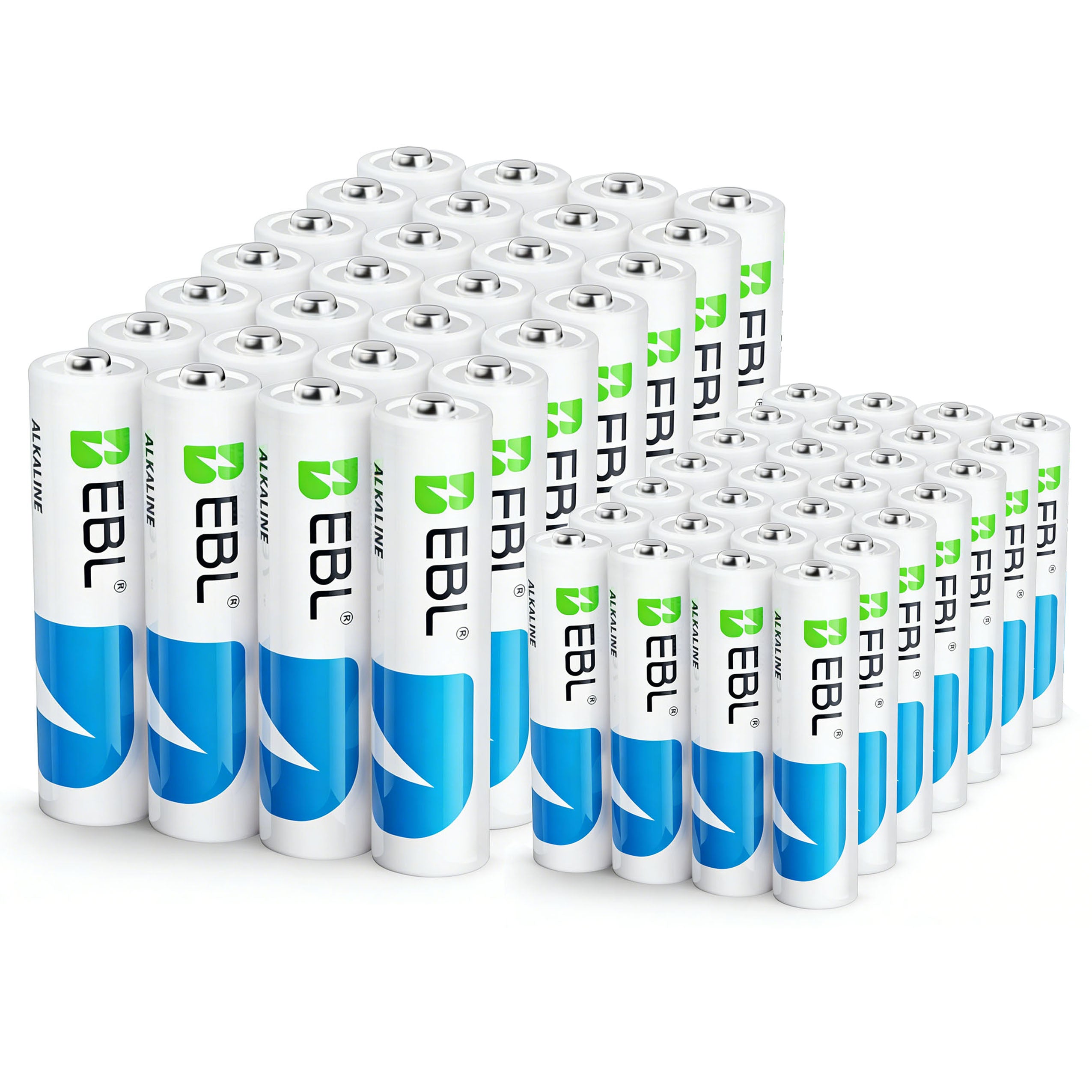 EBL 56-Pack Alkaline AA AAA Batteries, Includes 28 AA and 28 AAA
