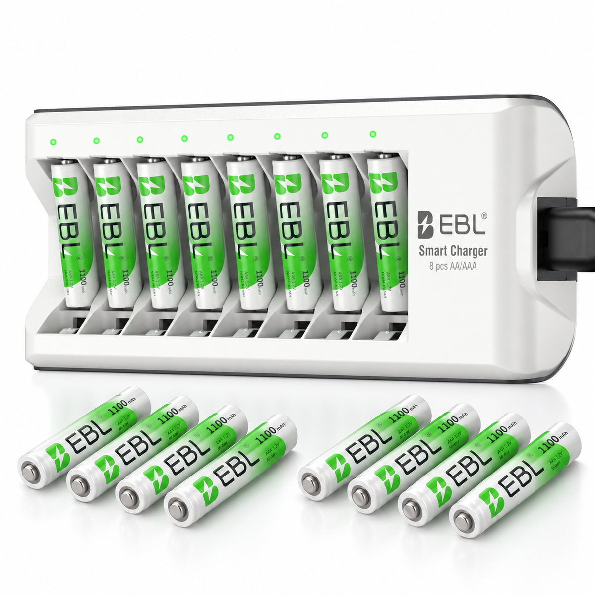 👻 Boo! EBL AA & AAA Rechargeable Batteries with 8-Slot Charger for Game Controllers, Toys & Remote Controls