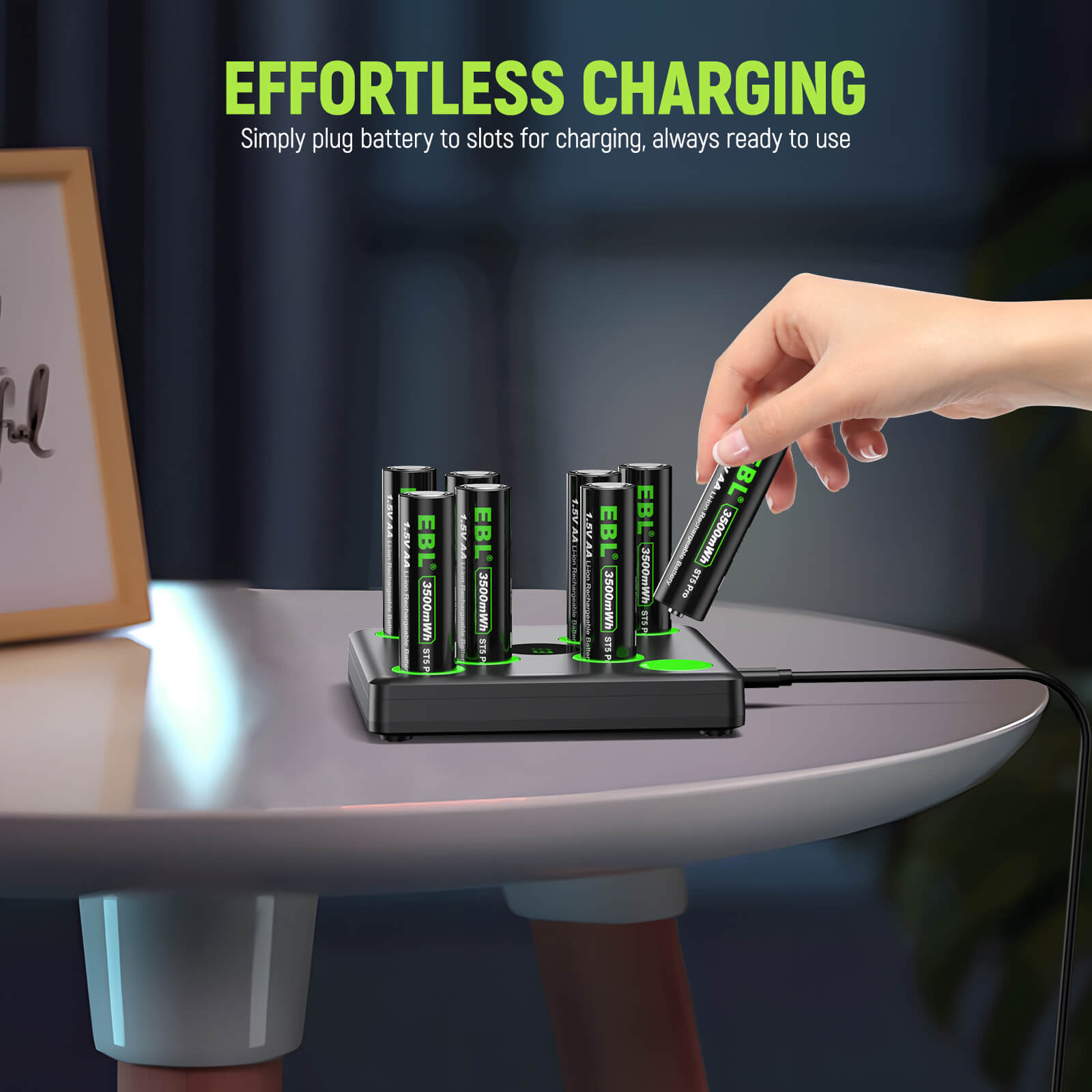 EBL 1.5v rechargeable lithium aa batteries for blink camera
