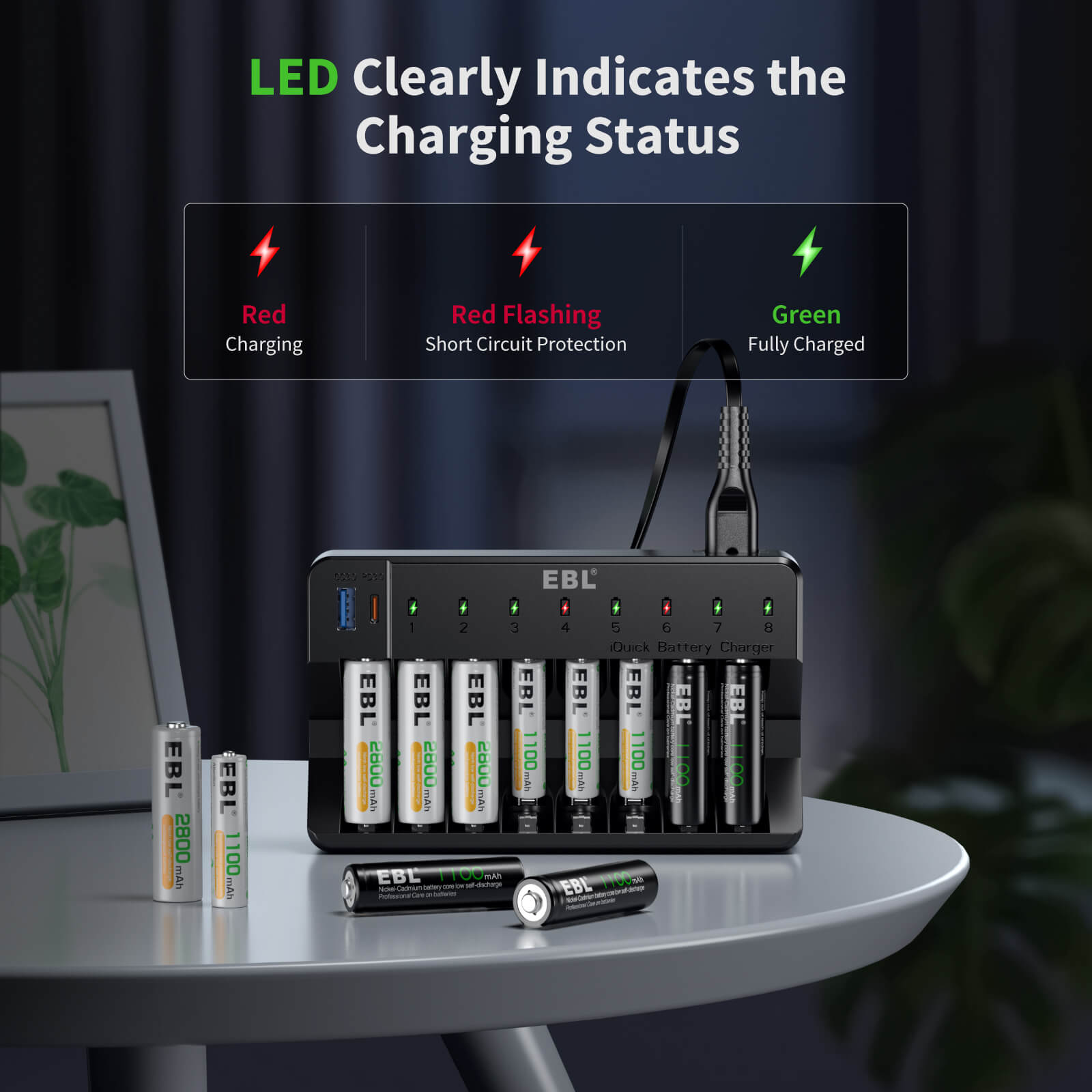 EBL 8 Bay Fast Rechargeable Battery Charger