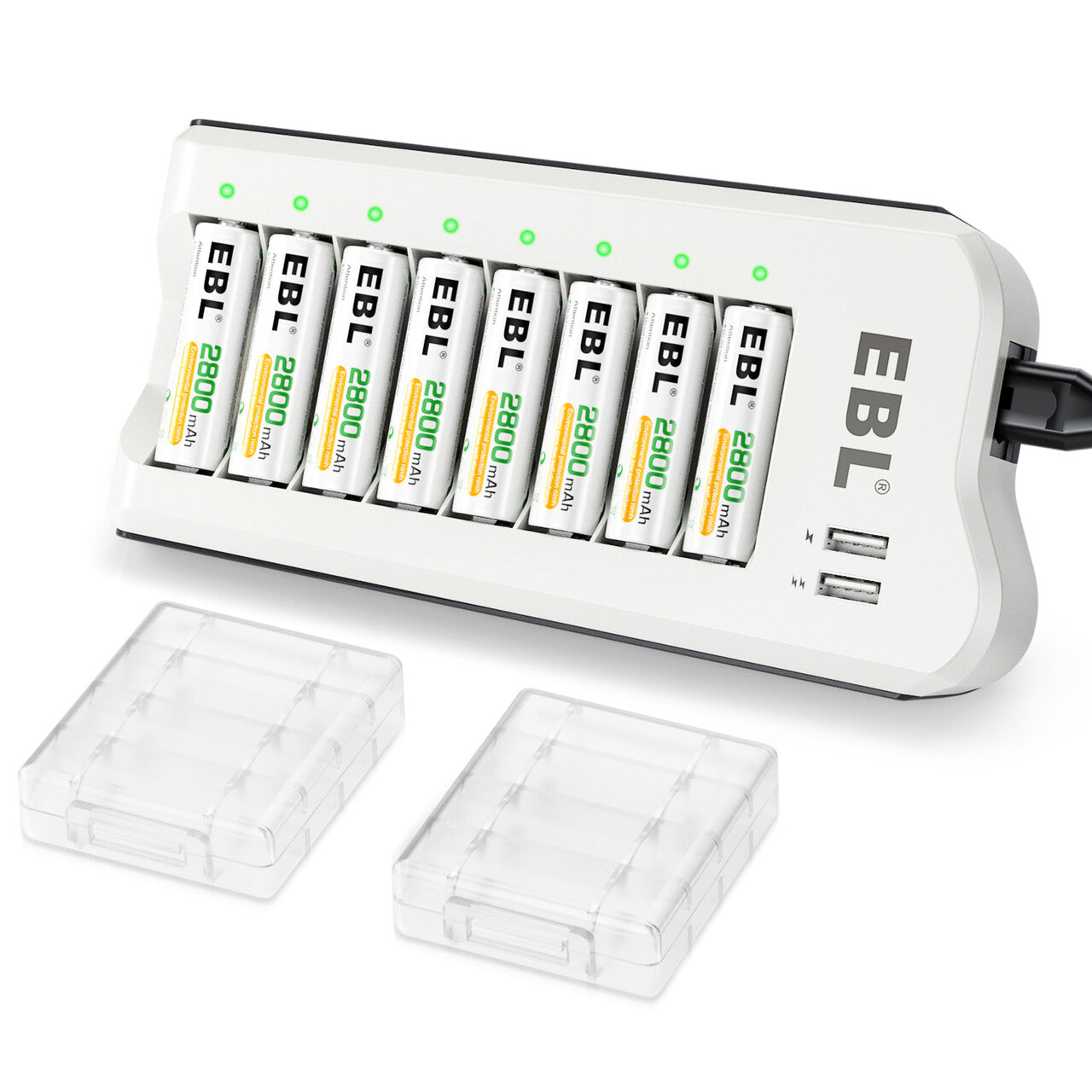 EBL 808U Battery Charger with AA/AAA Ni-MH Rechargeable Batteries