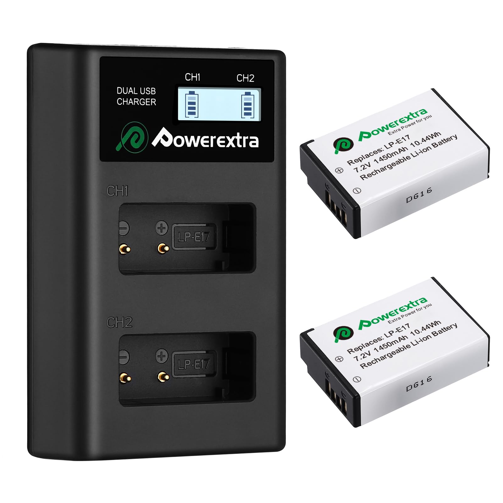 Replacement Batteries with USB Charger for Canon LP-E17