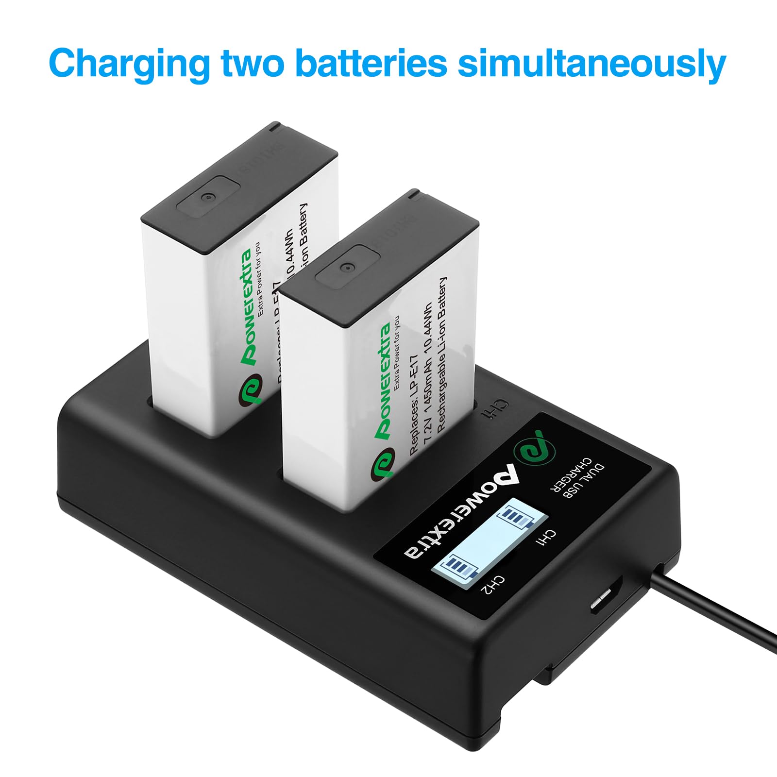 Replacement Batteries with USB Charger for Canon LP-E17