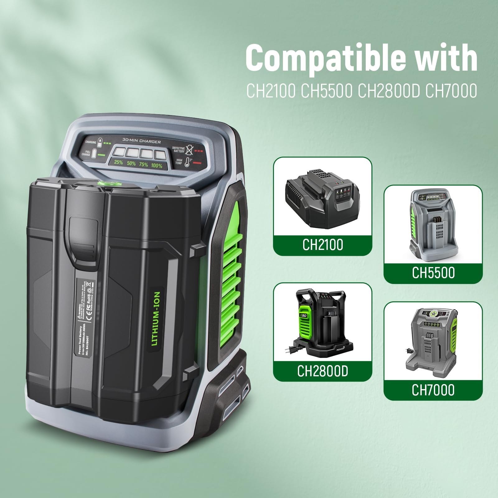 5.5Ah 56V Battery Replacement for EGO Power+ Cordless Tools