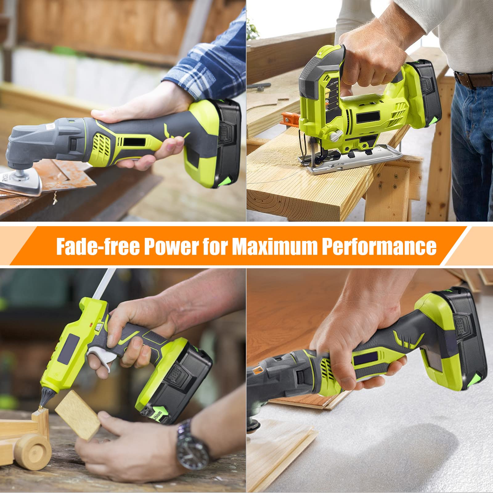 2 Pack 3600mAh P108 Replacement Battery for Ryobi