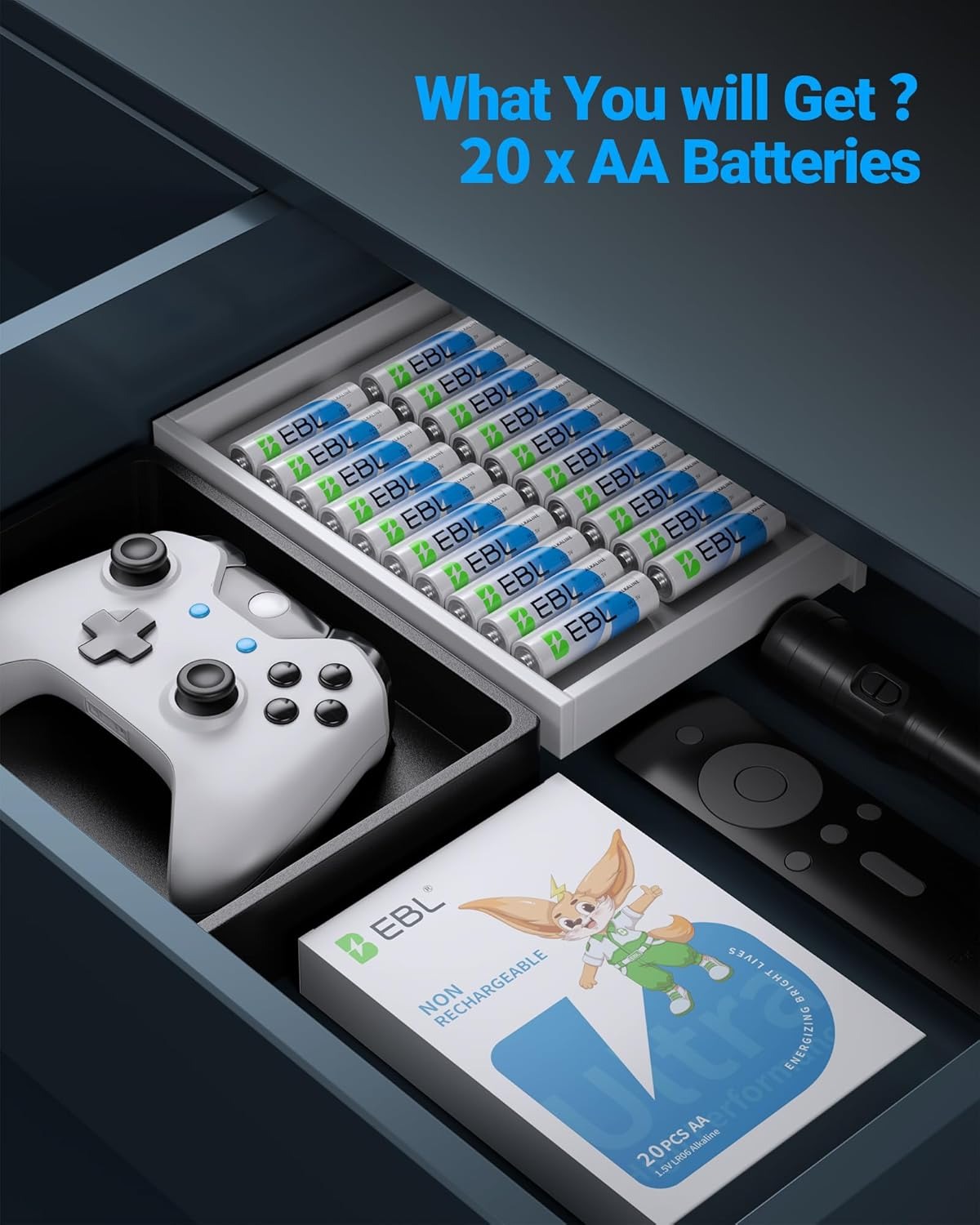 EBL 1.5V AA Alkaline Batteries Non-Rechargeable