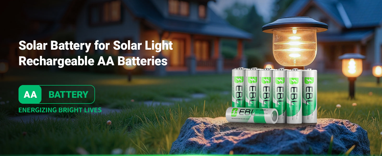 EBL AA Rechargeable Batteries for Solar Lights