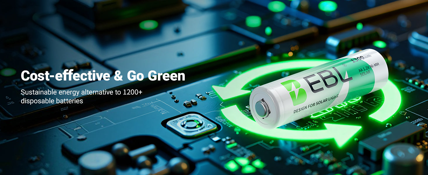 EBL AA Rechargeable Batteries for Solar Lights