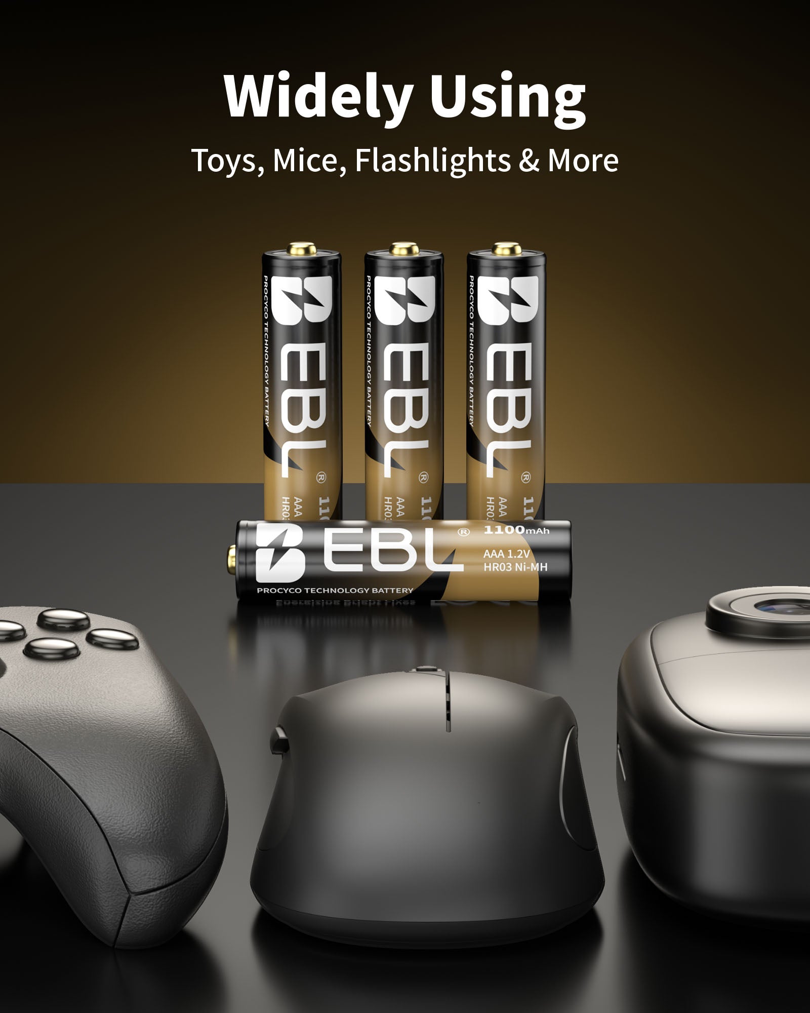 Pilas AAA recargables EBL Gold Pro