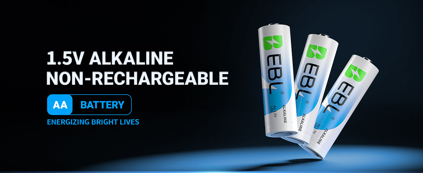 EBL AA Batteries 1.5V Alkaline Double A Long-Lasting 10-Year