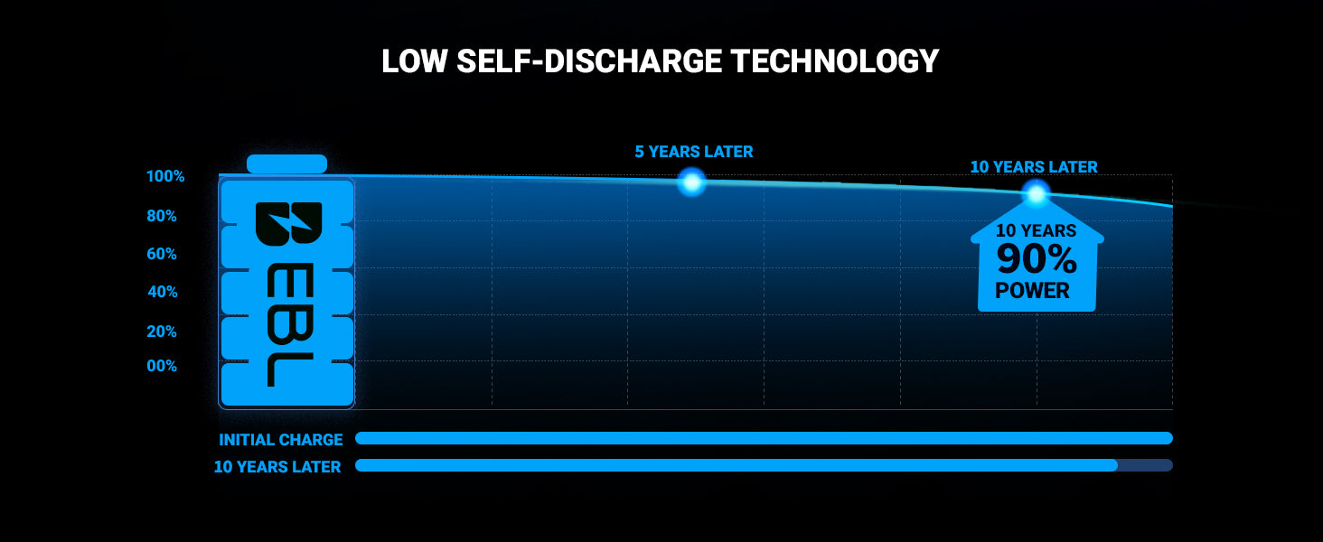EBL AA Batteries 1.5V Alkaline Double A Long-Lasting 10-Year