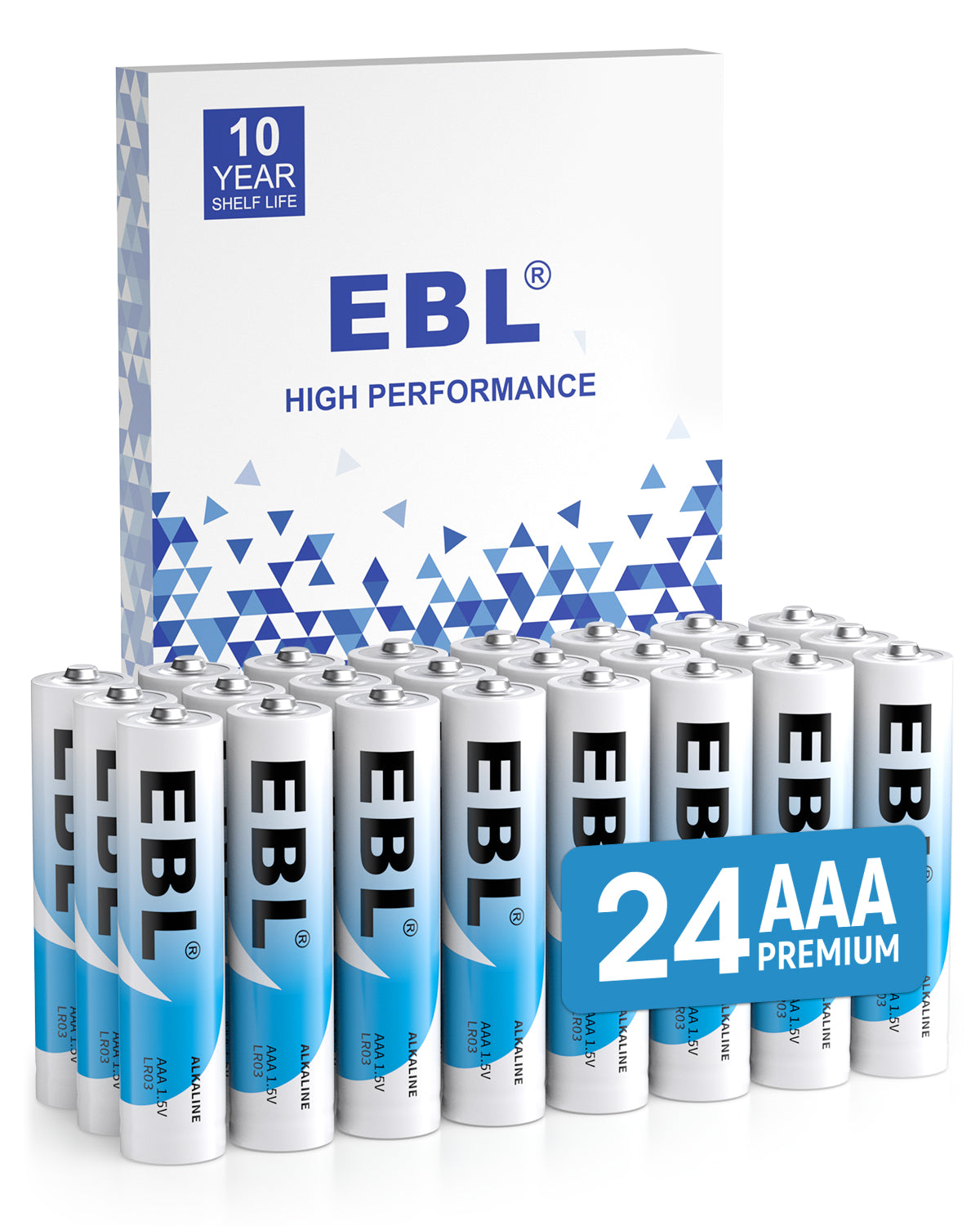 EBL AAA Batteries 24-Pack, Upgraded 1.5V Alkaline Battery Non-Rechargeable