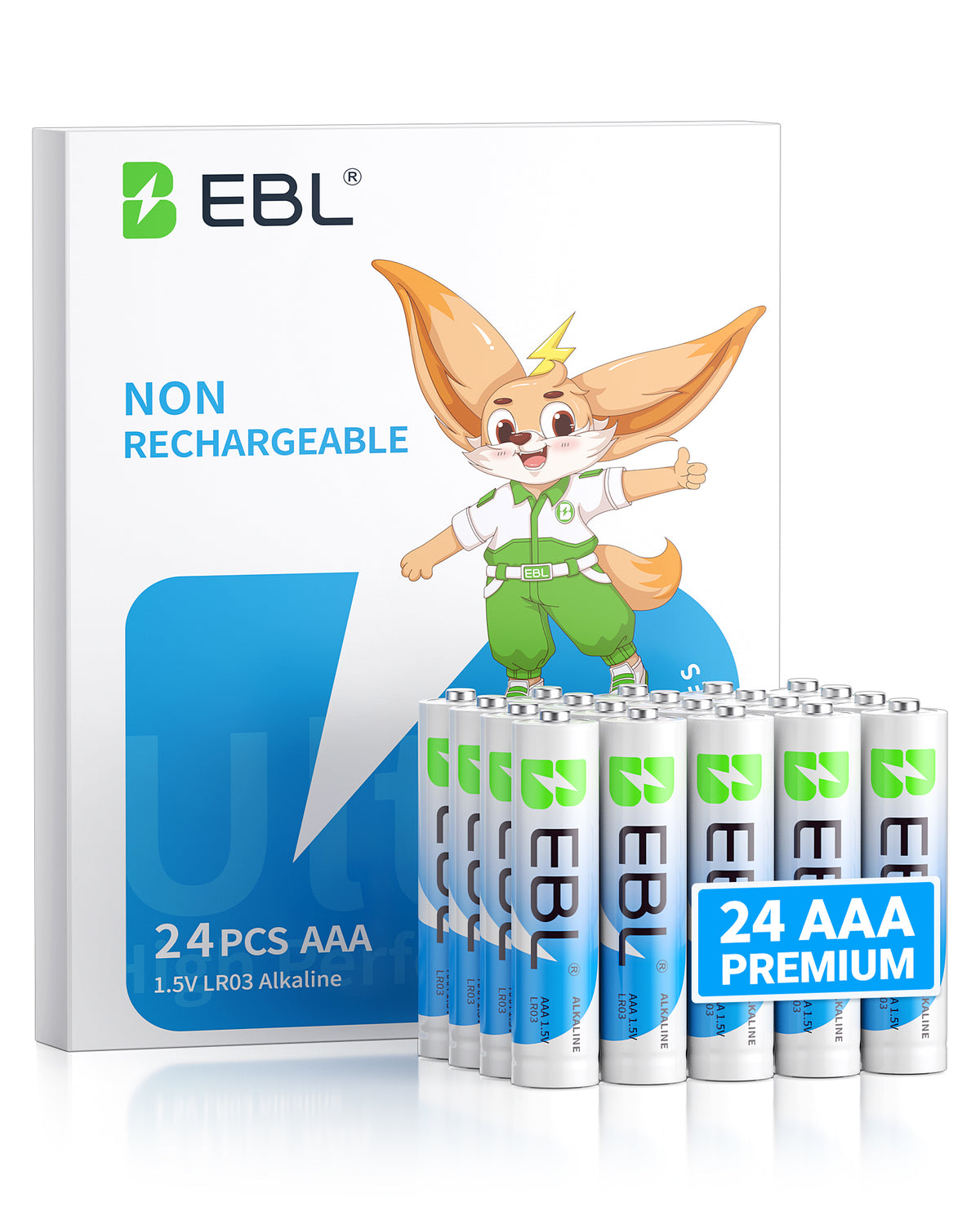 Pilas alcalinas AAA no recargables EBL de 1,5 V