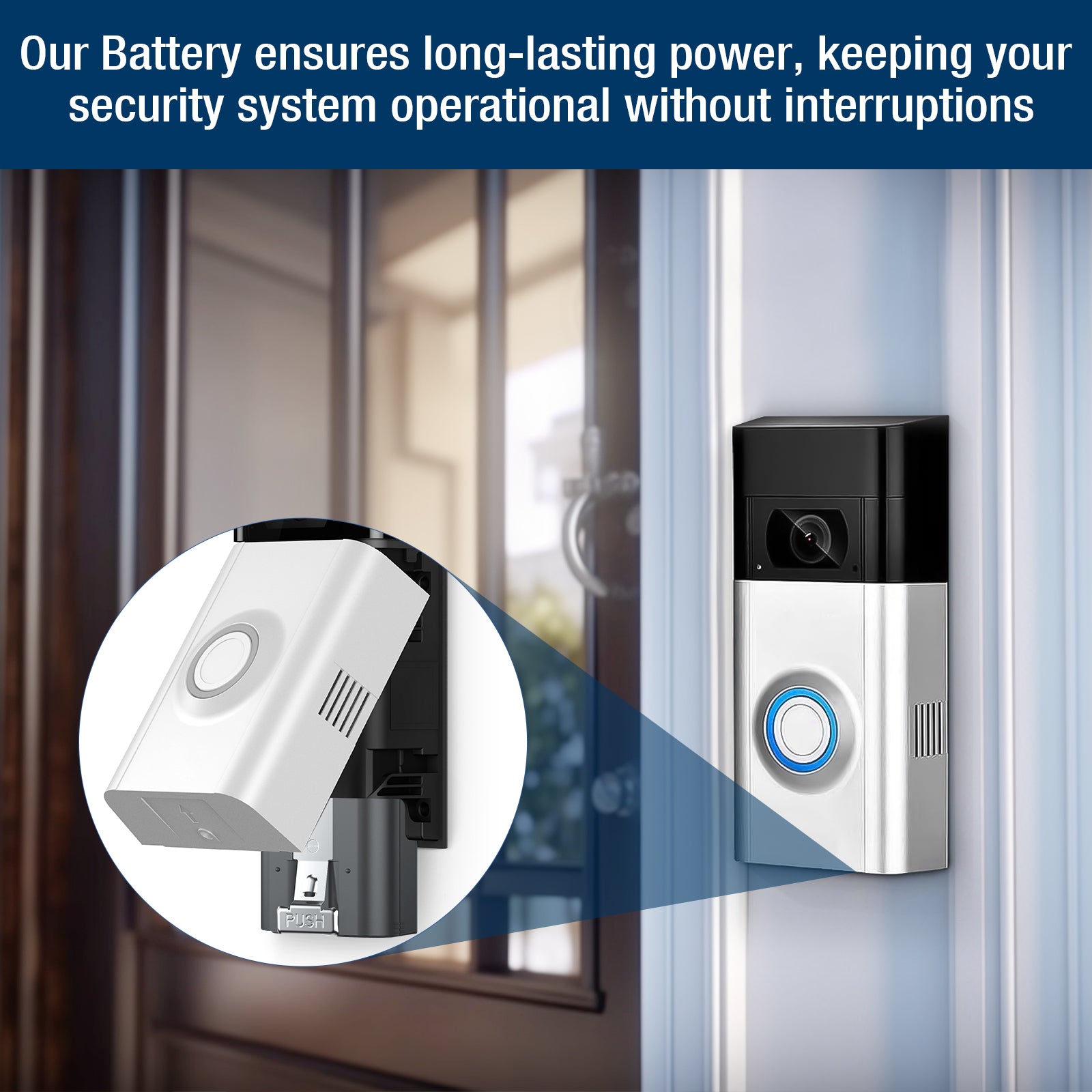 Powerextra Pro 2-Pack 6040mAh Rechargeable Batteries Compatible with Ring Doorbells & Cameras – Home Security Backup