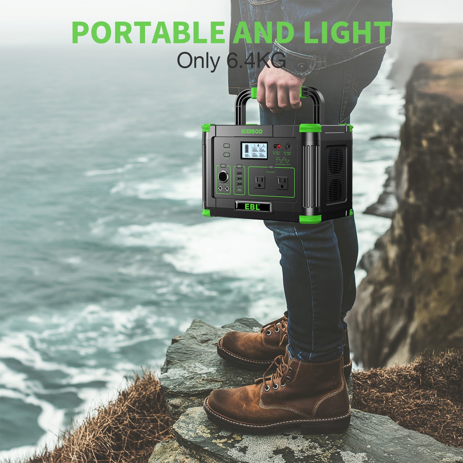 EBL 500W Portable Power Station with Dual 110V AC Outlets