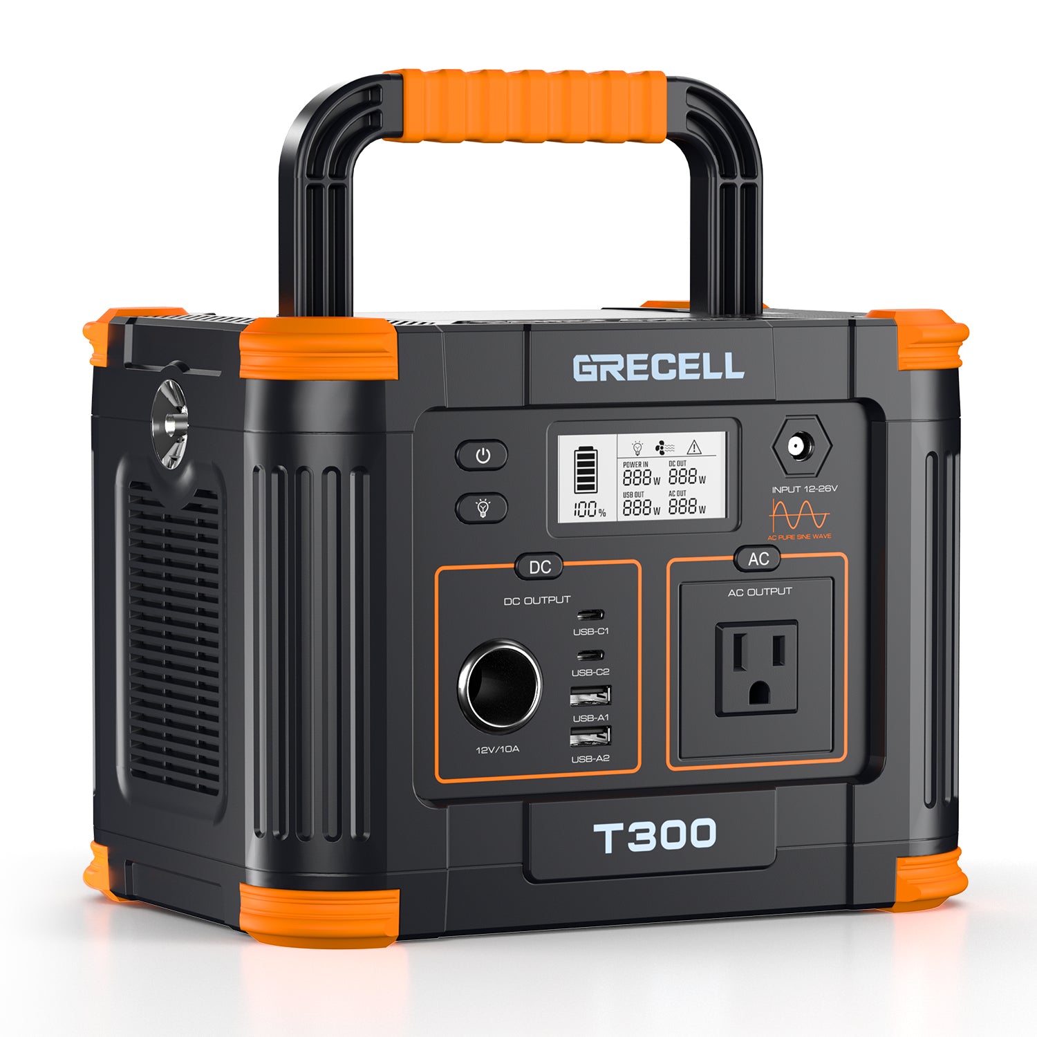 300W Portable Power Station, 230.88Wh Lithium-Ion Solar Generator with 60W USB-C PD, 110V AC Outlet for Camping, RV, Travel, Emergency Home Backup &