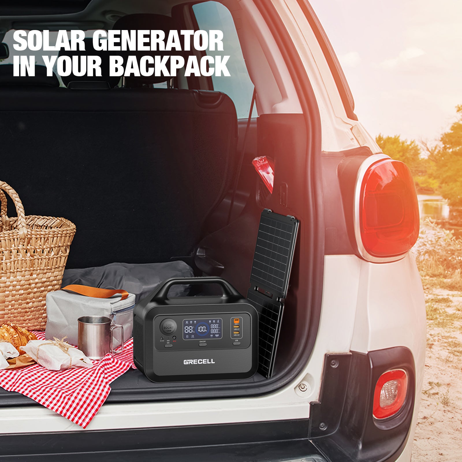 GRECELL 300W Solar Generator with 40W Solar Panel