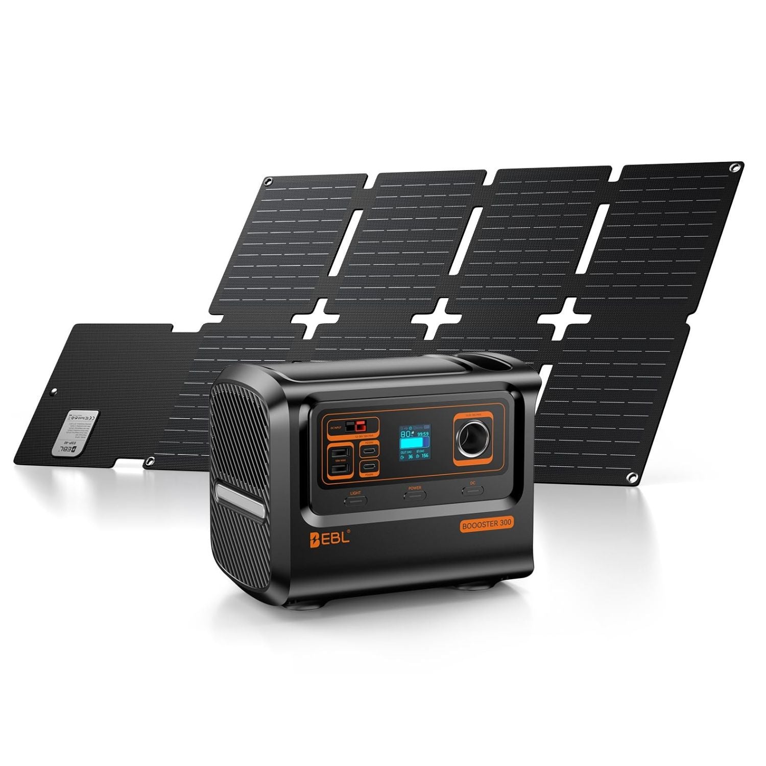 EBL Booster 300W Portable Power Station with 40W Solar Panel