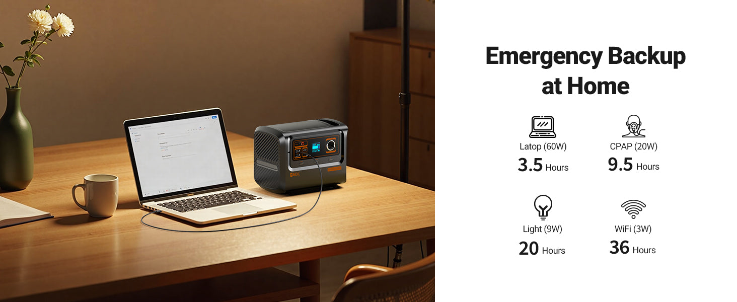 EBL Booster 300W Portable Power Station with 40W Solar Panel