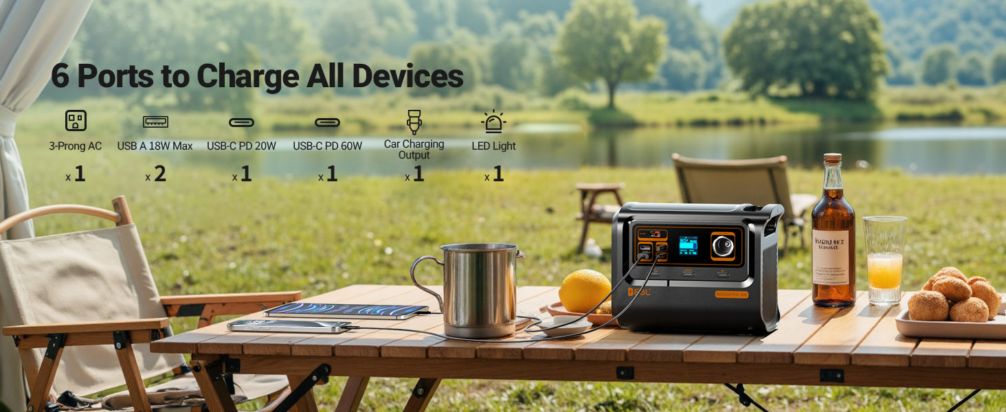 EBL Booster 300W Portable Power Station with 40W Solar Panel