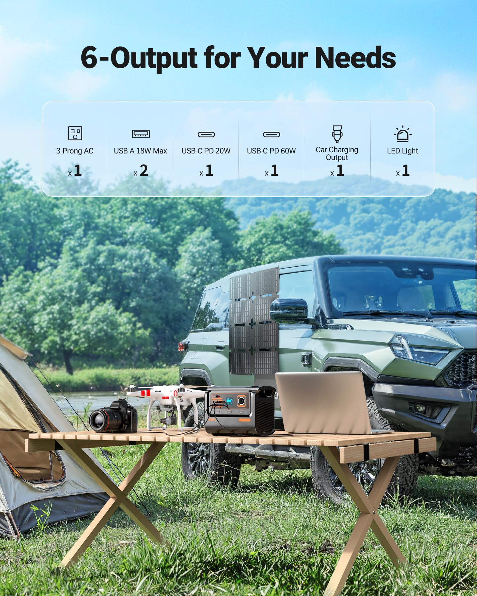 EBL Booster 300W Portable Power Station with 40W Solar Panel