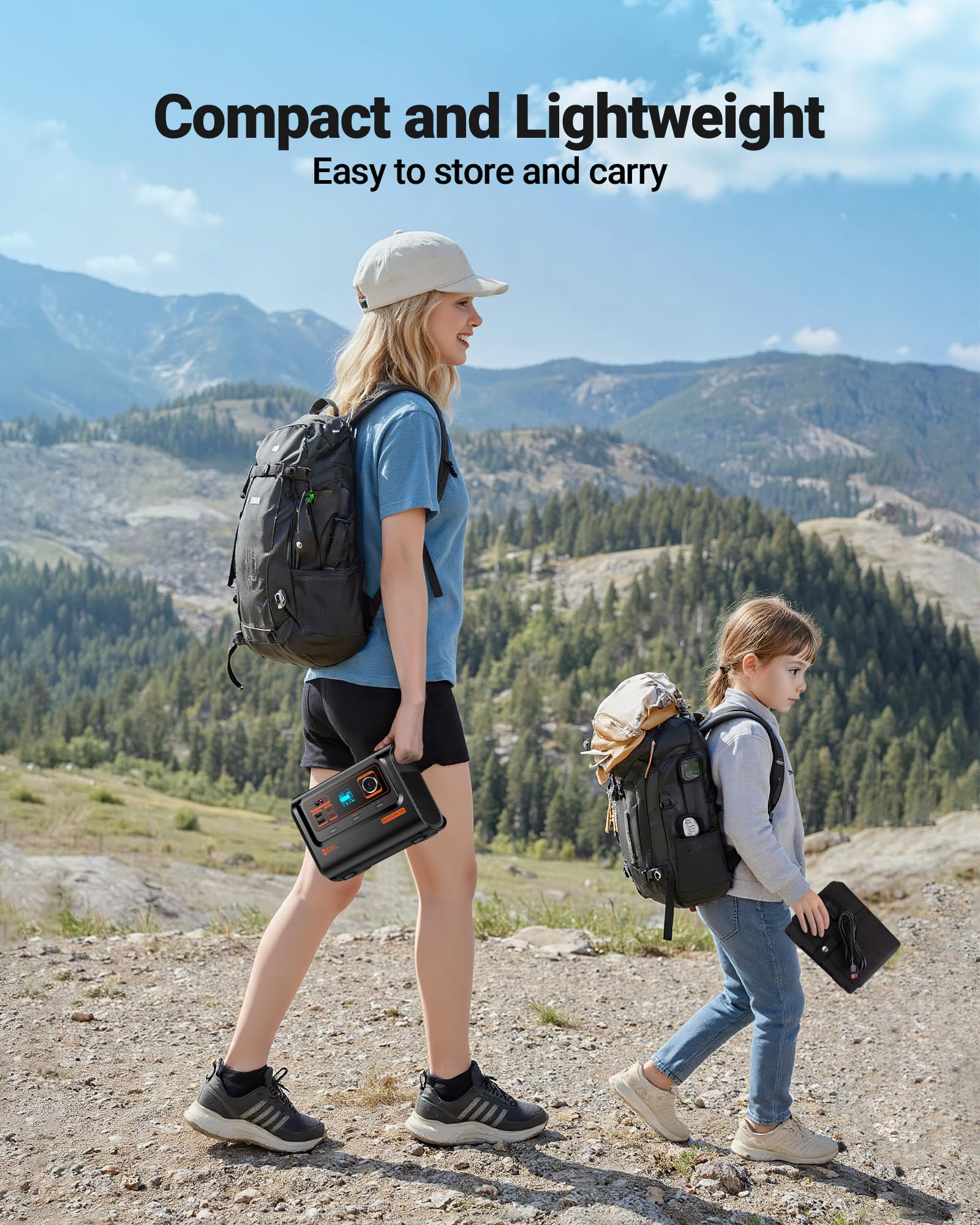 EBL Booster 300W Portable Power Station with 40W Solar Panel