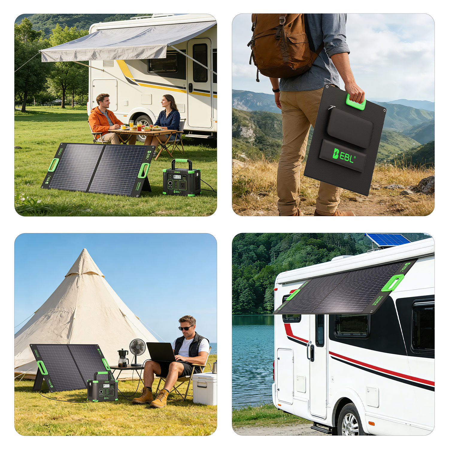 Panel solar portátil EBL Solar Apollo de 100 W - Actualizado