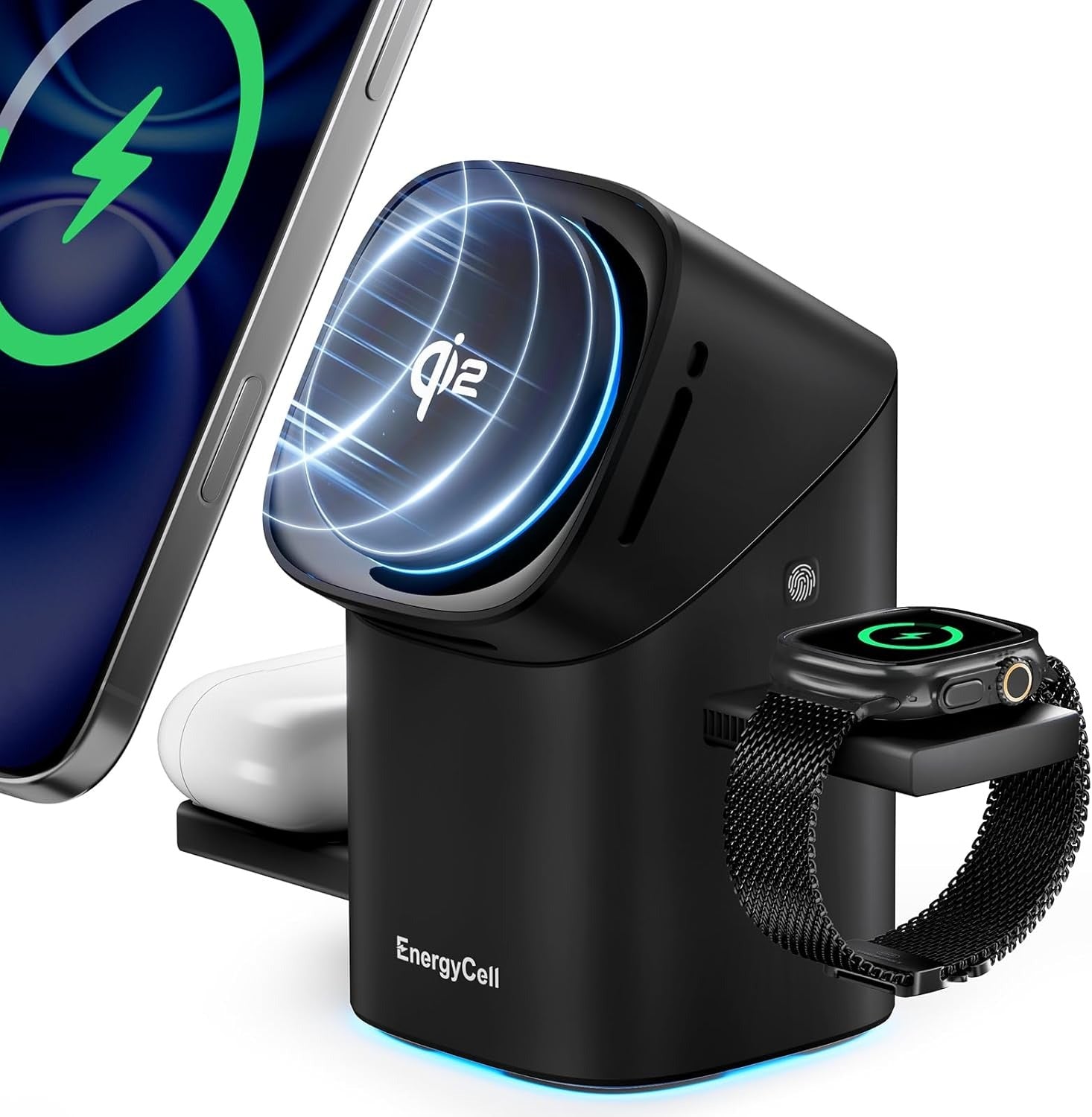 Qi2 3 in 1  2X Faster 15W Rotating Wireless Charger for Apple Devices