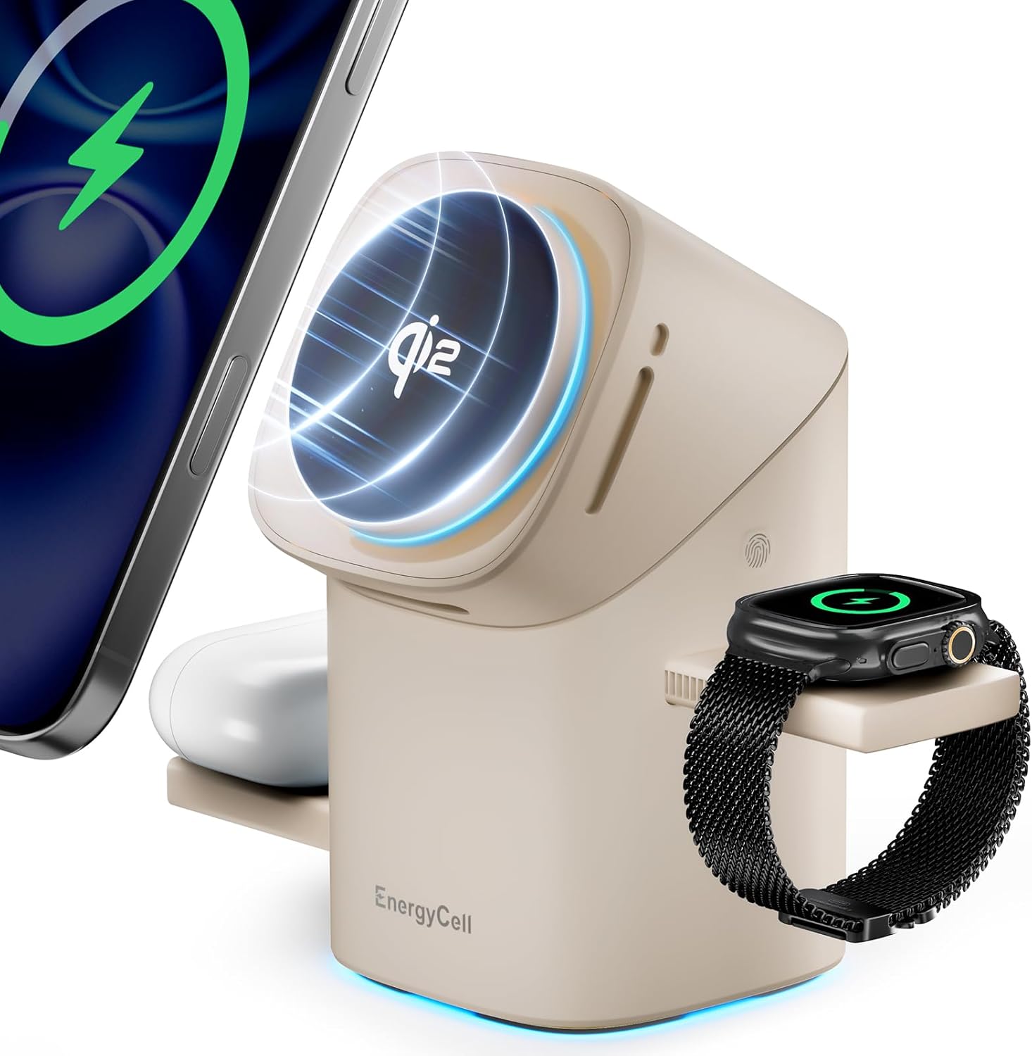 Qi2 3 in 1  2X Faster 15W Rotating Wireless Charger for Apple Devices