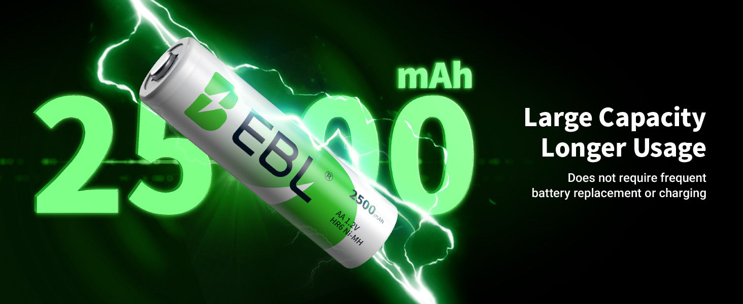 EBL AA Rechargeable Batteries Ni-MH 1.2V 2500mAh