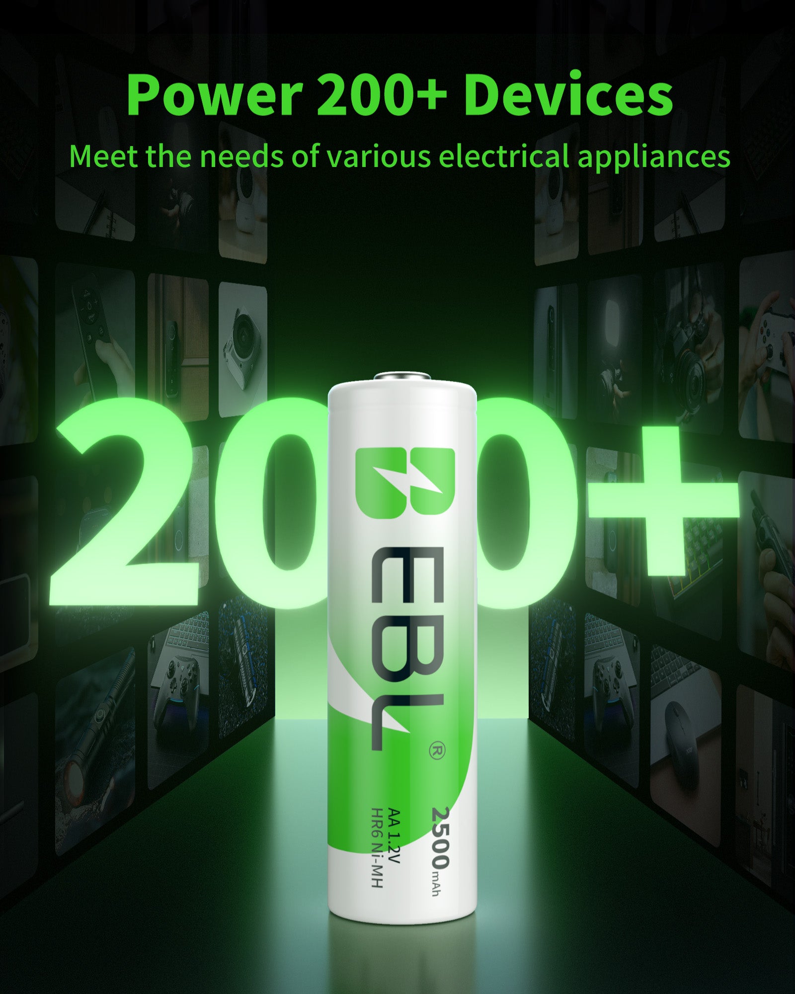 EBL AA Rechargeable Batteries Ni-MH 1.2V 2500mAh