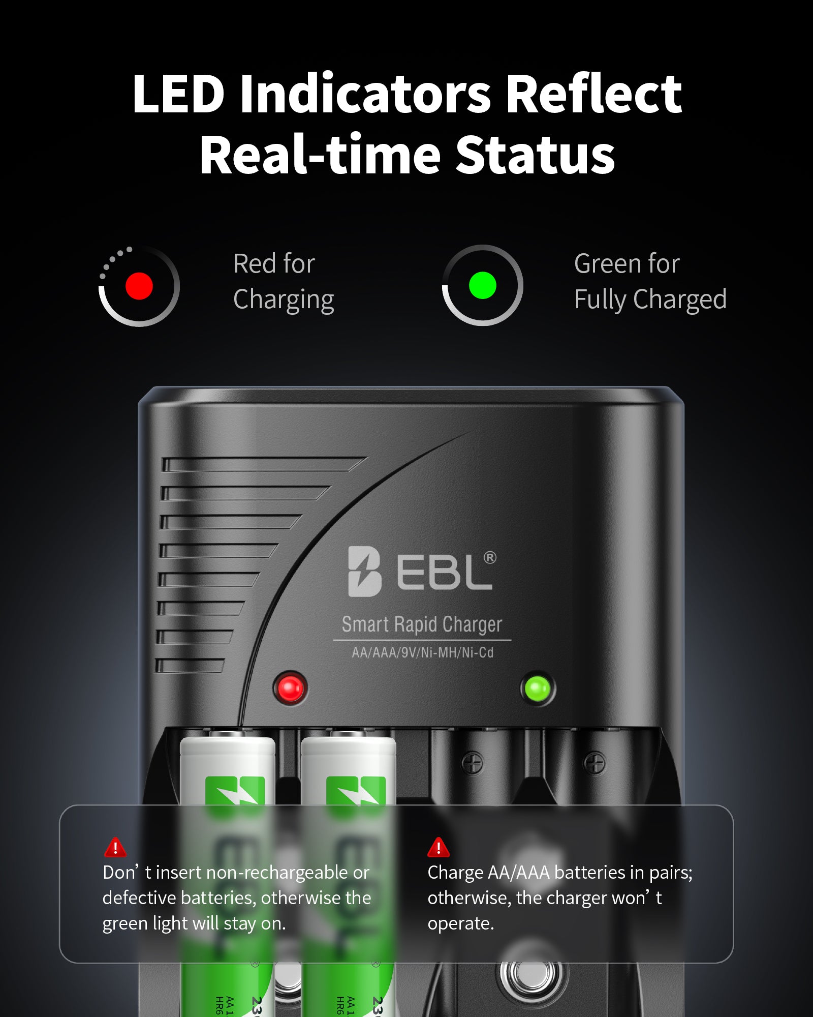 EBL 802 Smart Charger With AA AAA Rechargeable Batteries Kit