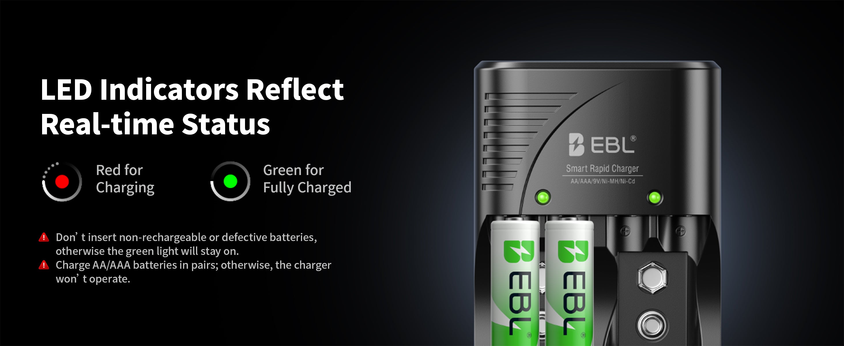 EBL 802 Smart Charger With AA AAA Rechargeable Batteries Kit