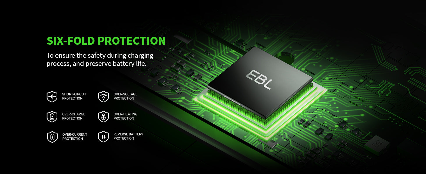 EBL C9008 LCD Battery Charger with C D Rechargeable Batteries
