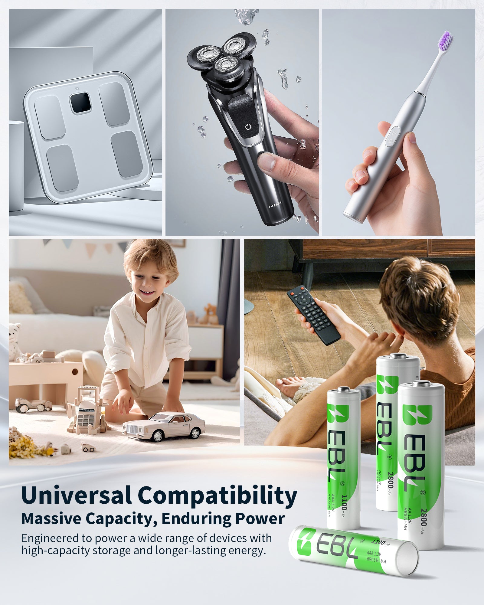 EBL AA AAA Batteries with Upgraded 808 Individual Charger