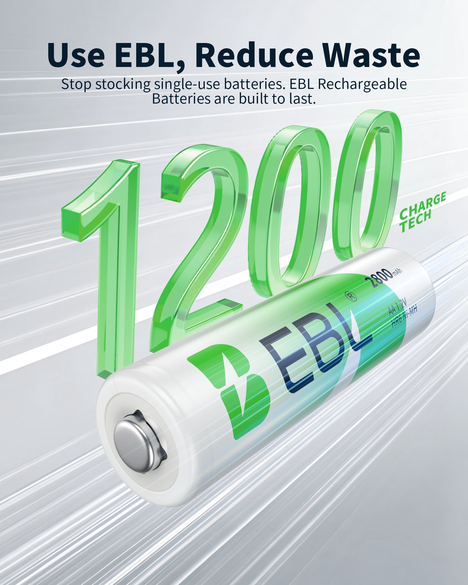 Cargador de batería individual EBL actualizado 808 de 8 bahías AA AAA