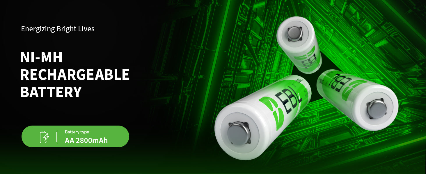 EBL AA Ni-MH Rechargeable Batteries 2800mAh