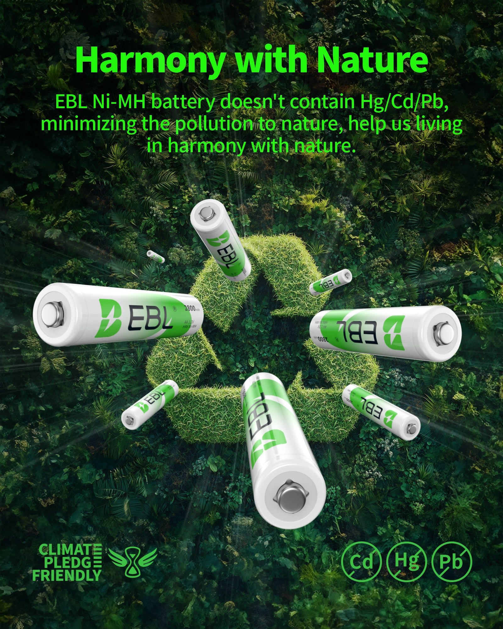 EBL 2800mAh Ni-MH AA Rechargeable Batteries