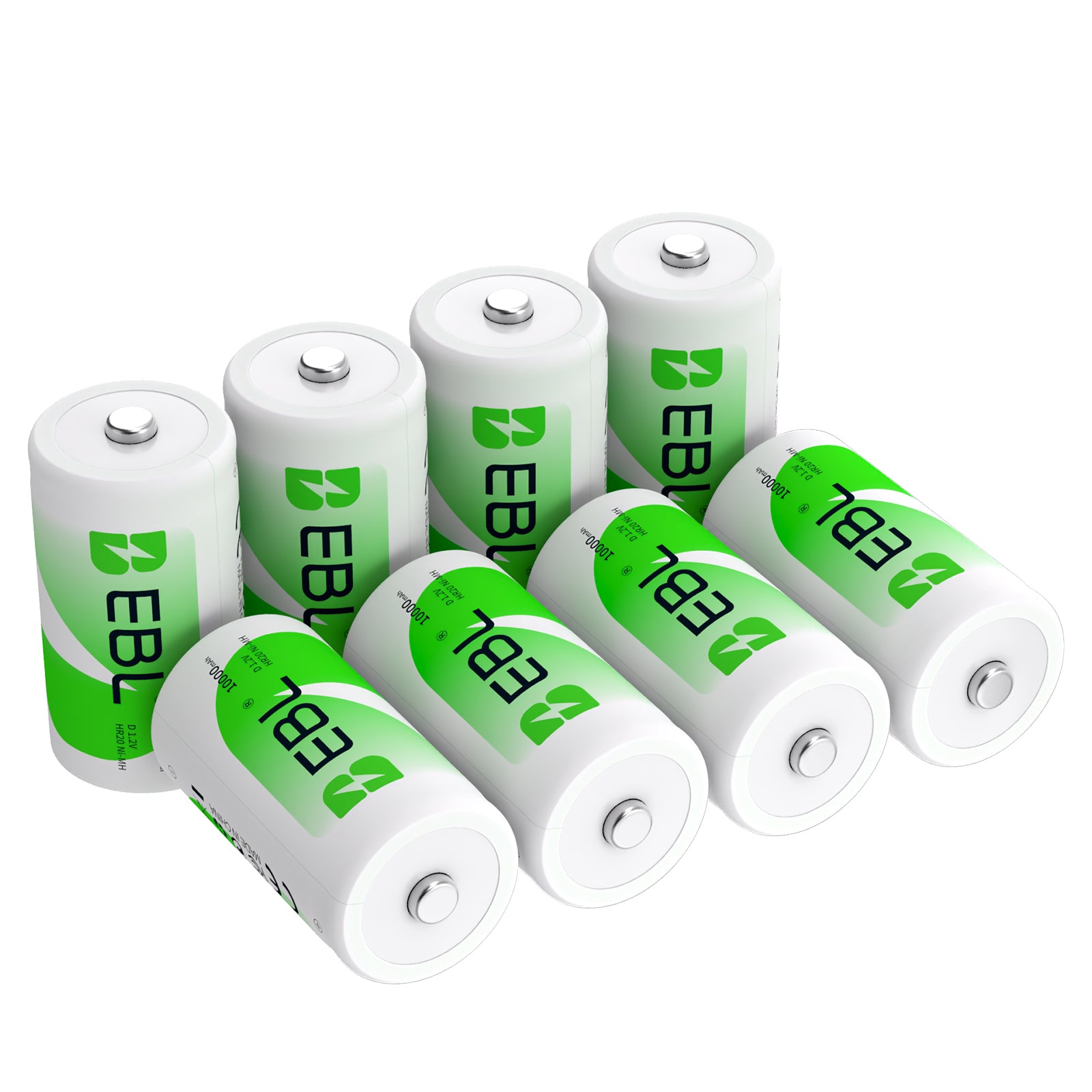 EBL D Size Rechargeable Batteries 10000mAh