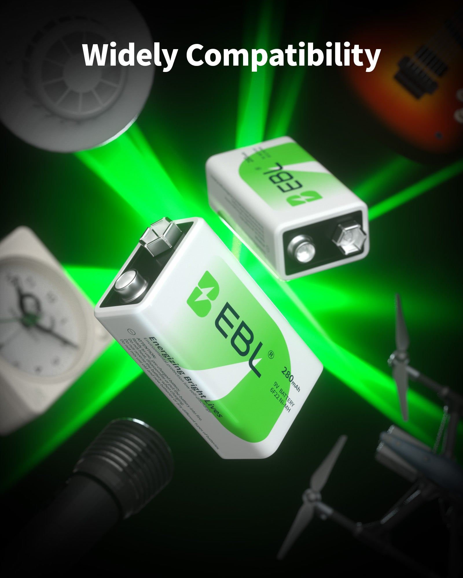 EBL 6F22 9V 280mah Rechargeable Battery - EBLOfficial