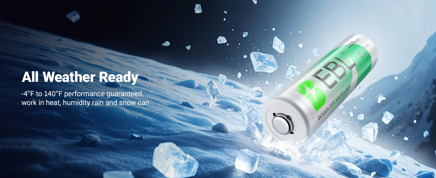 EBL AA Rechargeable Batteries 1100mAh for Solar Lights | NiMH 1.2V