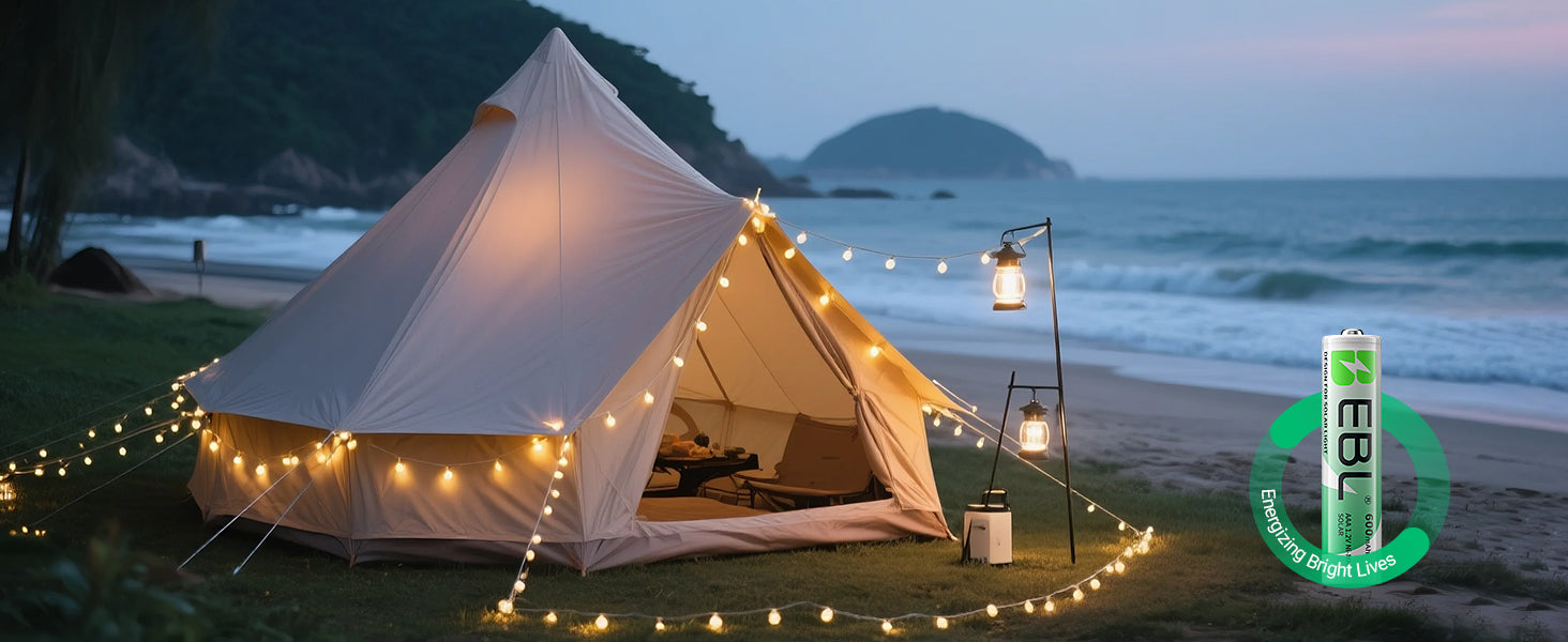 EBL 1.2V NiMH AAA Rechargeable Batteries 600mAh for Solar Lights